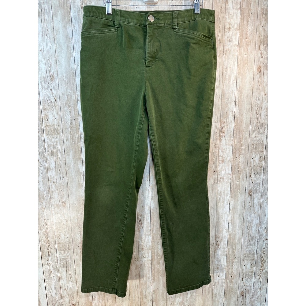 Christopher‎ and Banks Women's Green Signature Slimming Straight Leg Pants 10